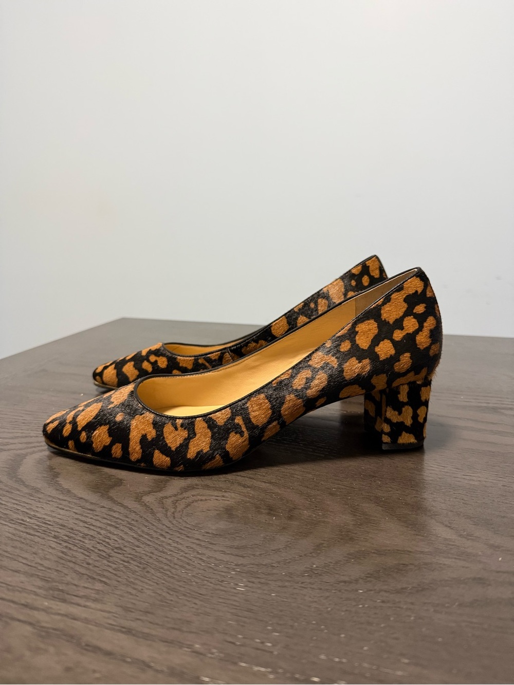 Talbots Leopard Print Calf Hair Block Heel Pumps Women’s 10.5 M NWOT